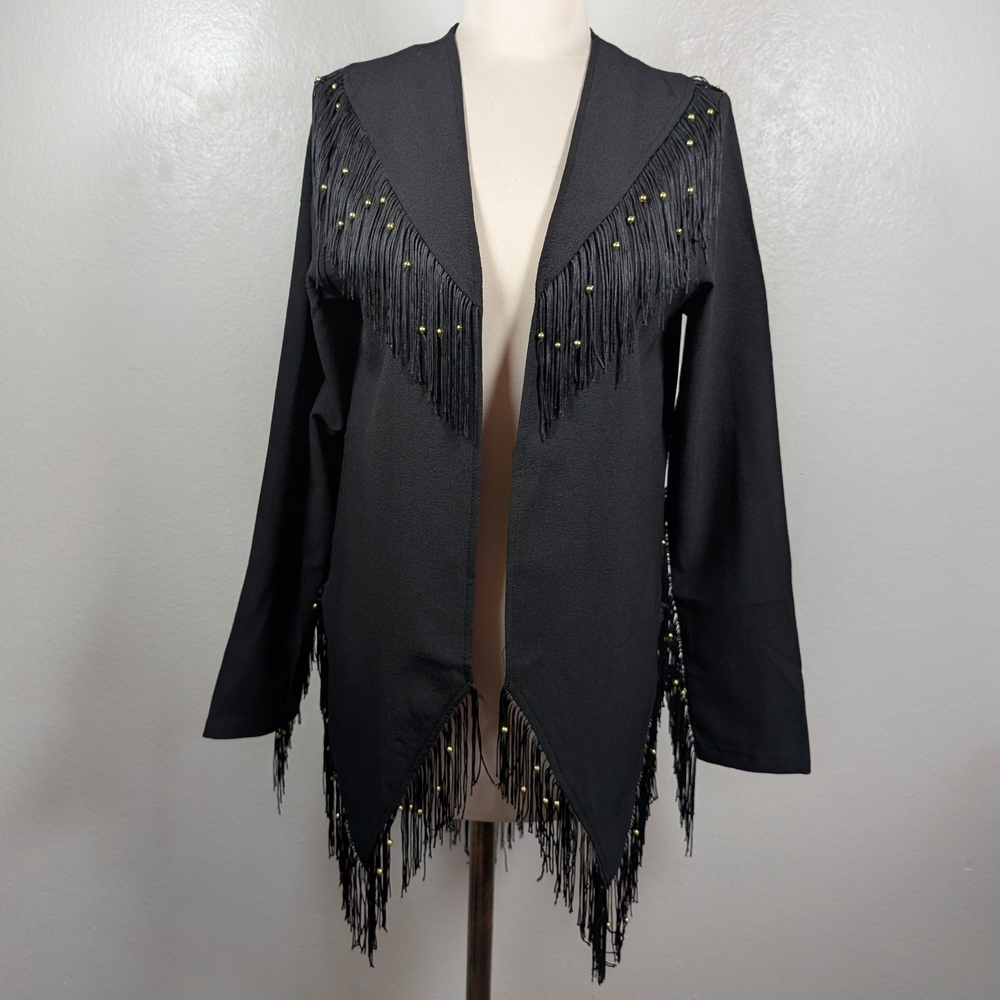 Oh My Love London Black Fringe Women's Blazer